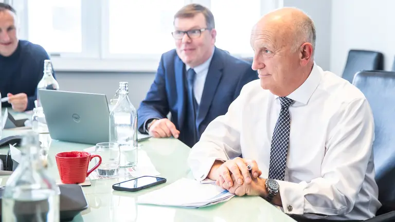 Stephen Phipson working with the board