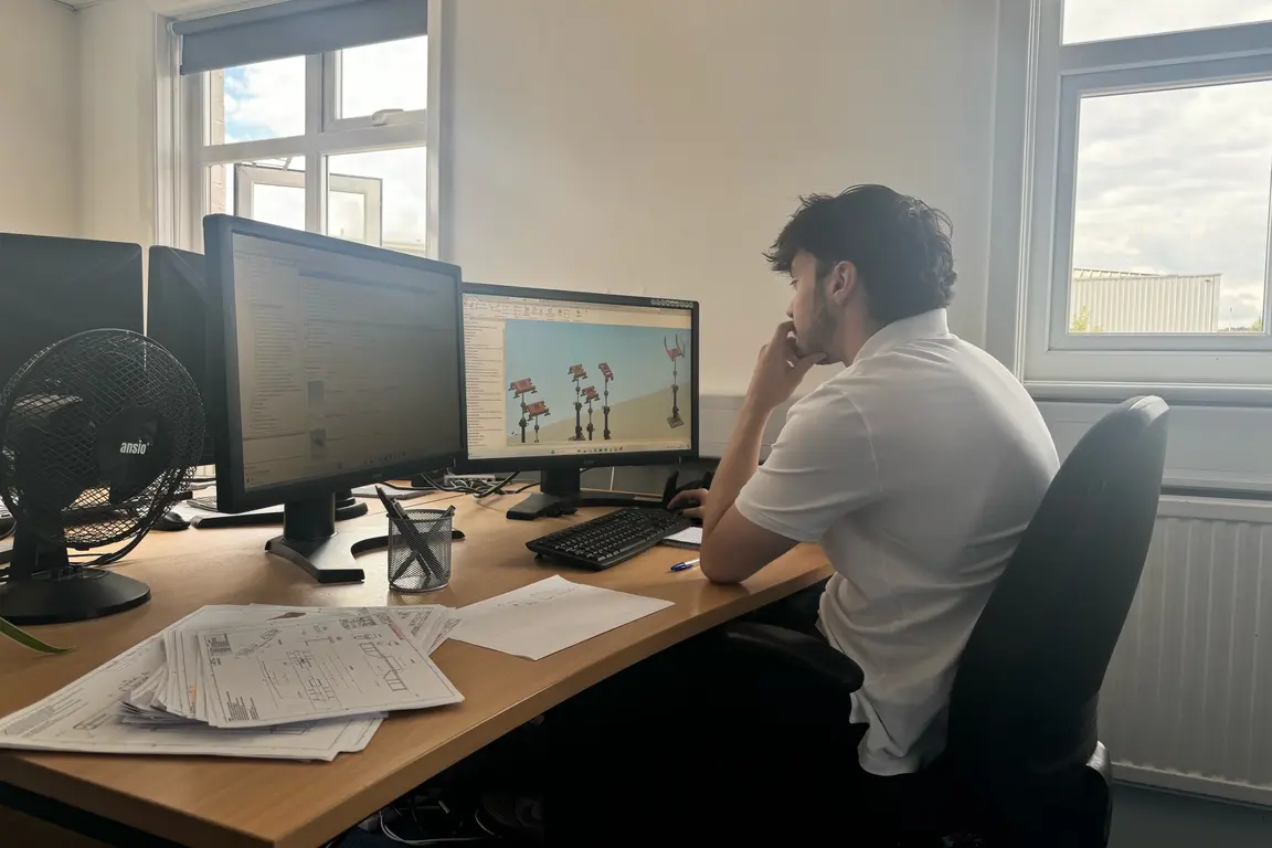 T Levels student using CAD programme at Westec