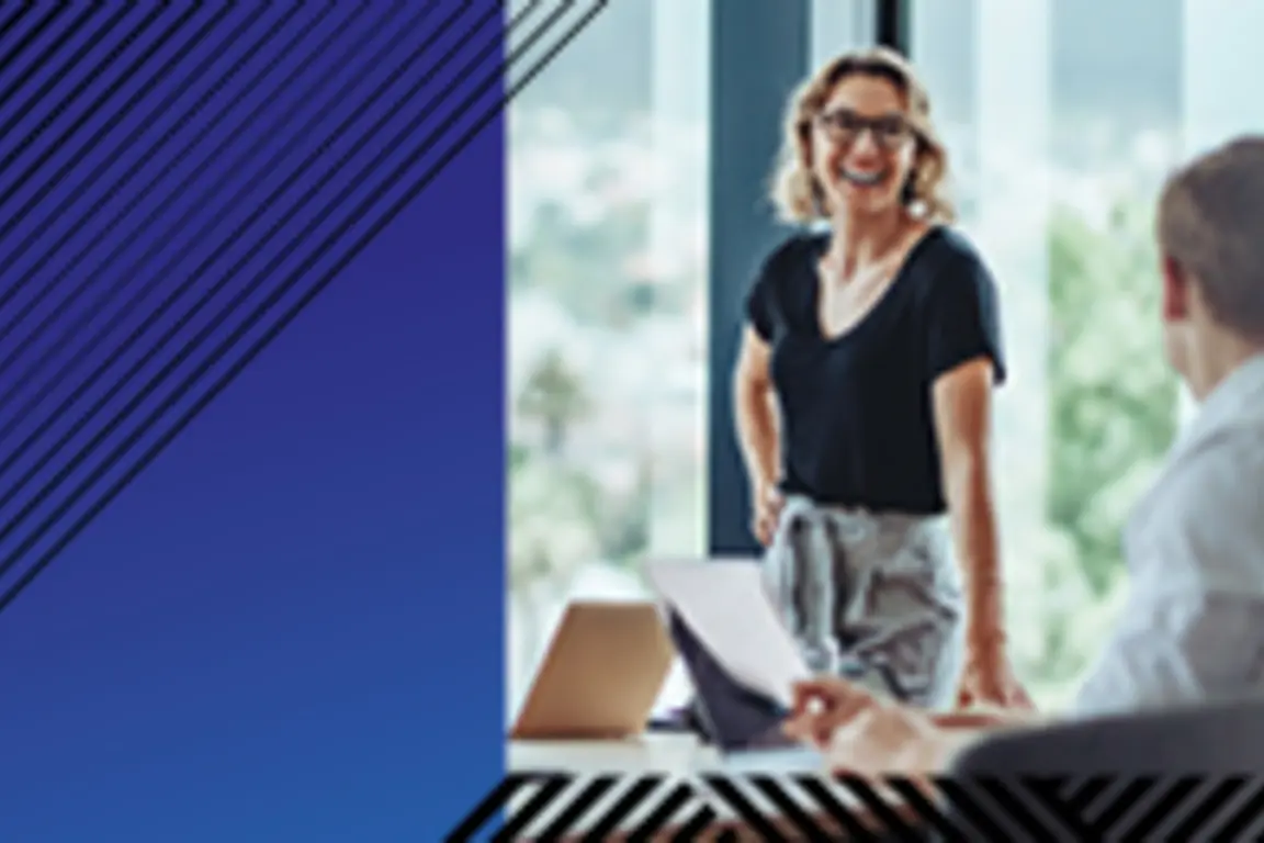 Woman joyfully working