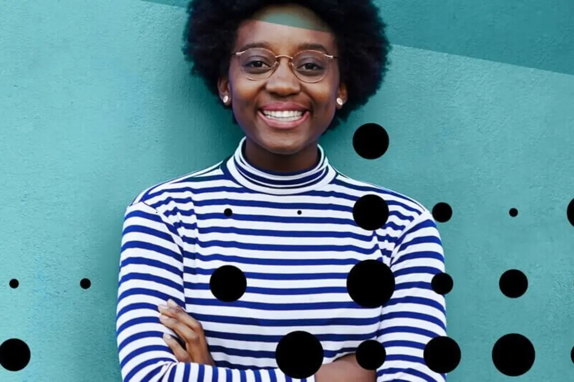 Banner image of woman in striped top in front of a blue background. Overlayed with Make UK branding