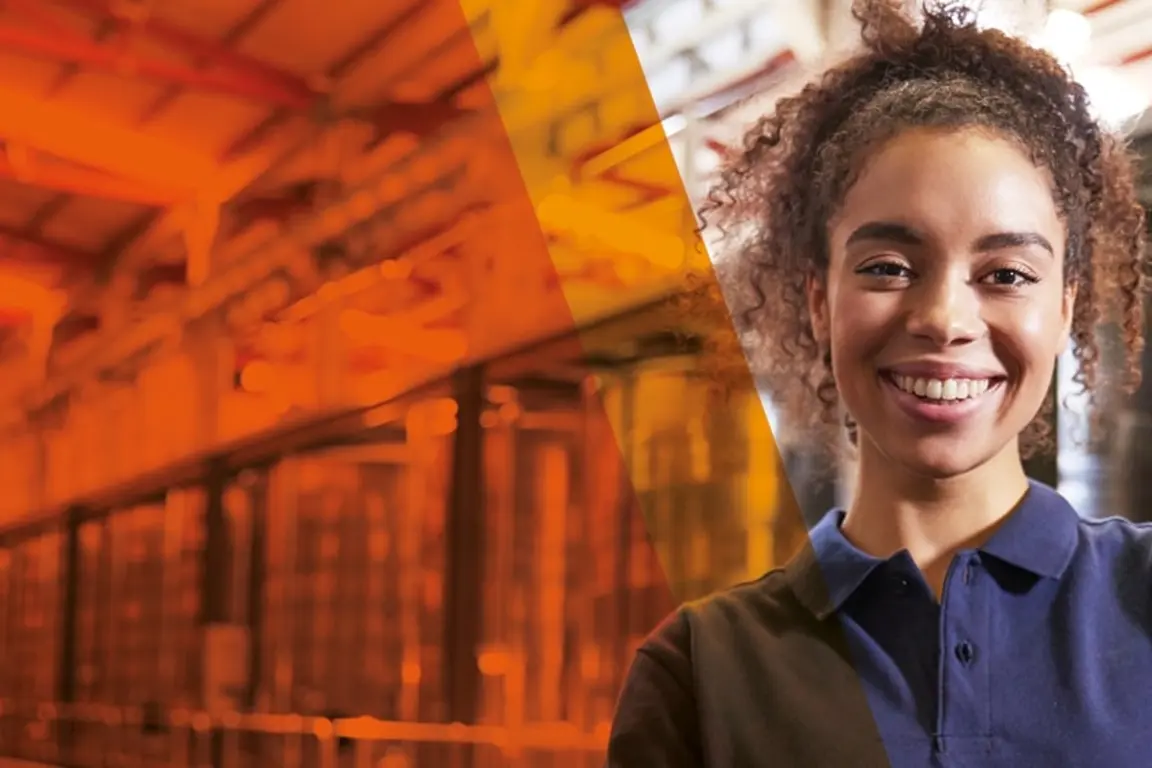 Female apprentice smiling