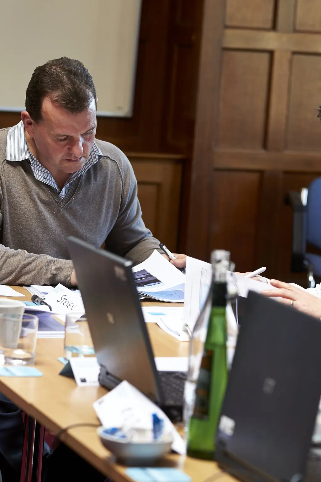 People working together on training course